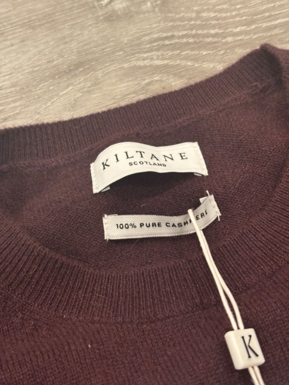 Kiltane Of Scotland 100% Pure Cashmere Stockbridge T-Shirt Maroon Womens XS NWT - Picture 5 of 6